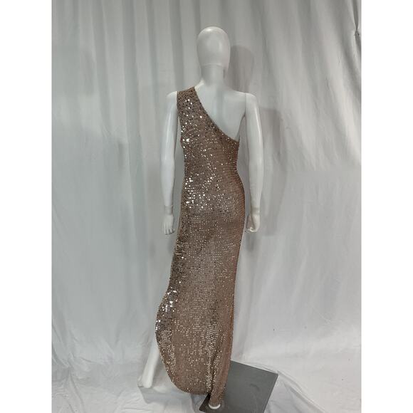 Retrofete 'Candice' Pink One Shoulder Sequin Embellished Dress Size M - Picture 3 of 5